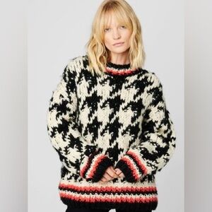 Blank NYC Black and Cream Houndstooth Sweater